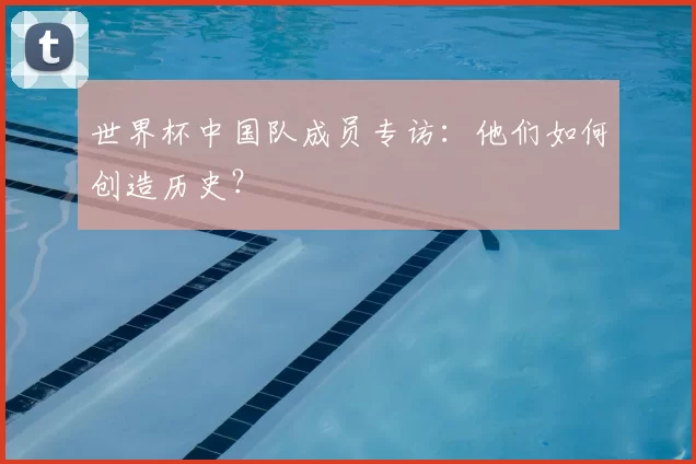 世界杯中国队成员专访:他们如何创造历史?