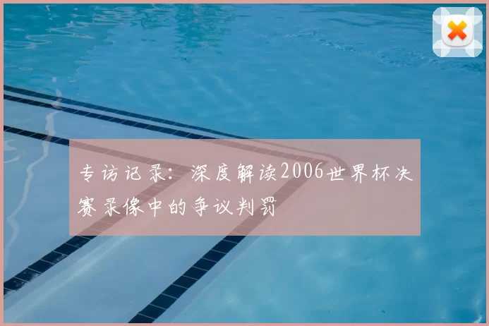 专访记录:深度解读2006世界杯决赛录像中的争议判罚